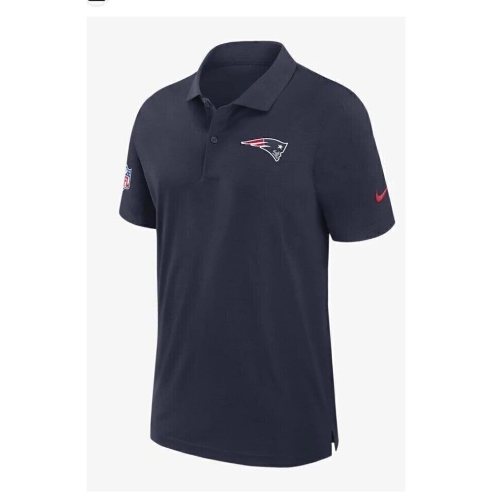 New England Patriots Sideline Nike Dri-Fit Coach Polo Shirt Blue Men's Size L